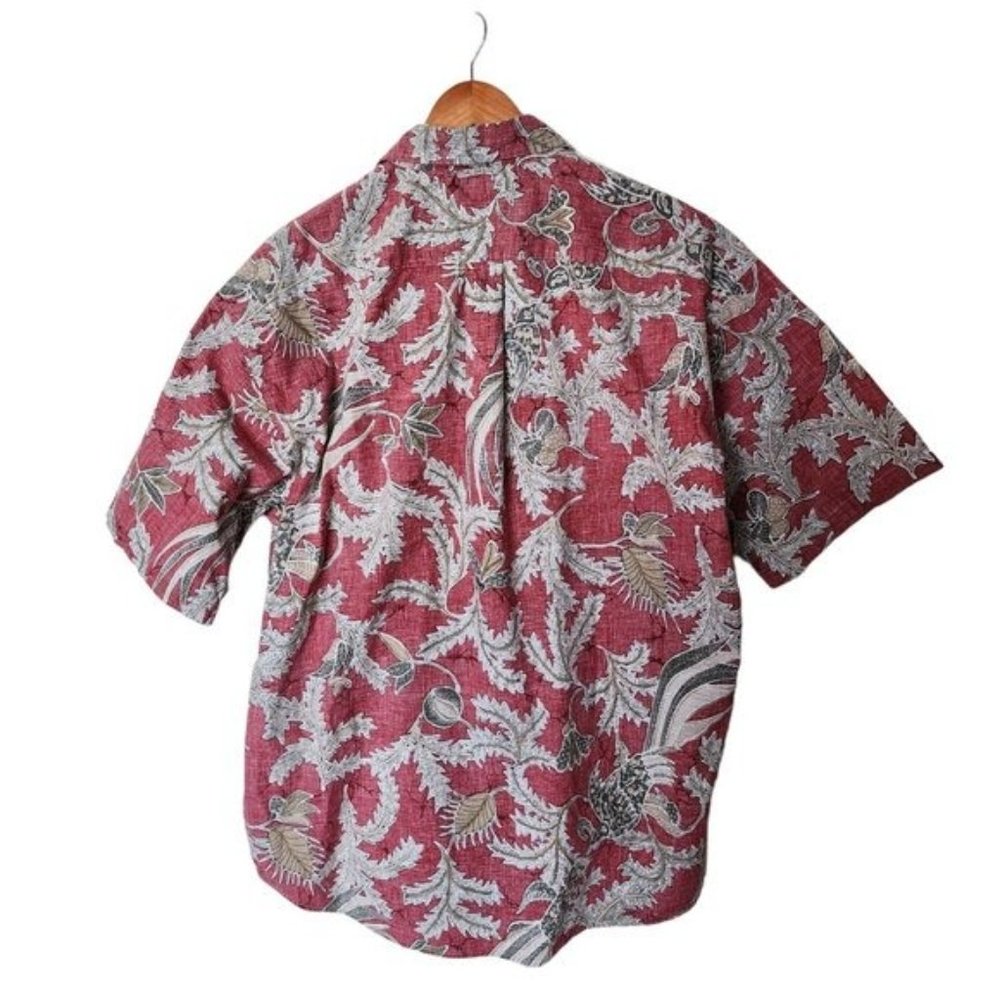 Tommy Hilfiger Golf Red Floral Hawaiian Style Button Up Men's XL Cotton - Picture 11 of 16